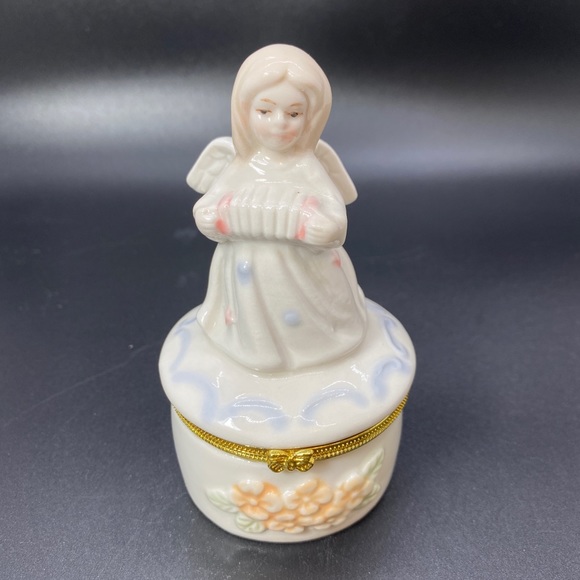 Other - Greenbrier International Vintage Angel With Concertin Trinket Box/Gold Trim#312